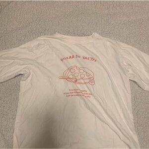 White Graphic Tee - Pizza So Tasty